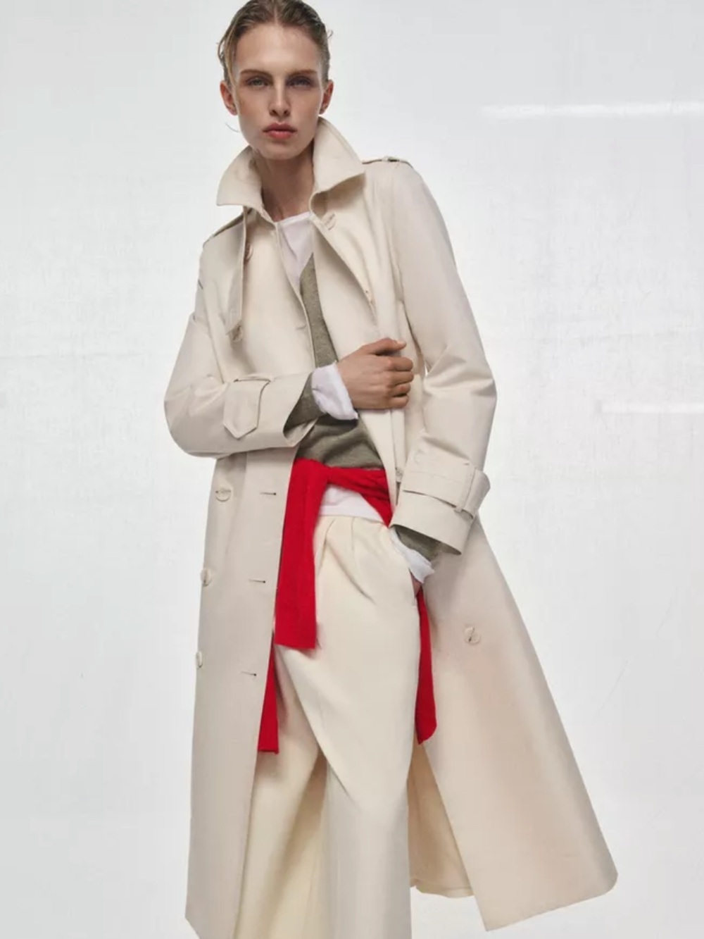 Zara NWT BELTED TRENCH COAT ZW COLLECTION 0518/050